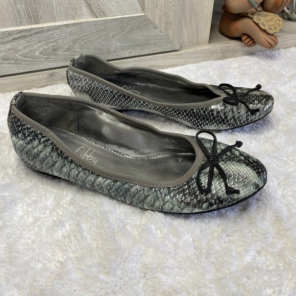 Sam & Libby Johnah Women's Silver Gray Snakeskin Ballet Flats Size 8.5 - Picture 8 of 12